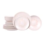Service d'assiettes 18 pices onyx crme table passion