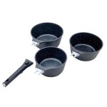 Set de 3 casseroles noir amovible 16 / 18 / 20cm -  alize  laguiole cuisson