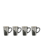 Set de 4 tassed espresso hela en grs noir villa collection
