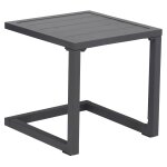 Table d'appoint barbados en aluminium gris anthracite happy garden