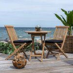 Table de jardin 70 cm + 2 chaises en teck house nordic