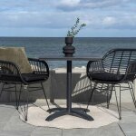 Table de jardin carre 70 cm + 2 fauteuils house nordic