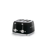 Toaster 4 fentes noir 2000 w tsf03bleu smeg