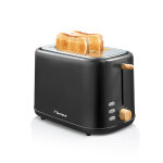 Toaster grille - pain 2 tranches noir et bois bestron