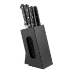 Universal - bloc spaghetti bois noir avec 5 couteaux de cuisine sabatier trompette