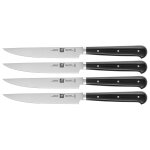 Zwilling set de couteaux a steak (4 pices), longueur : 29 cm, acier formule spciale, manche noir, srie ...