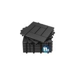 11x dalles clipsables anthracite en composite wpc 30x30cm