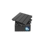 11x dalle en composite anthracite 30x30cm pour terrasse