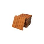 11x dalles de terrasse en bois d'acacia 30x30 cm