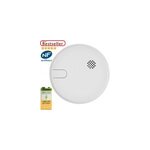 1x d�tecteur de fum�e blanc avec pile certifi� nf avertisseur s�curit� domicile
