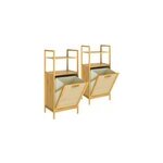 2 x tagre en bambou avec corbeille  linge 43l