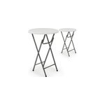 2 x table haute pliable - table de bar pliante en mdf blanc aspect de bois