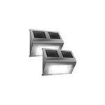 2x applique solaire led murale en inox 2x applique solaire led murale en inox