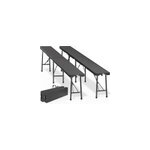 2x bancs de jardin noir 180cm pliables en plastique