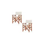 2x chaise de directeur cr�me en bois d'eucalyptus