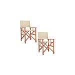 2x chaises de directeur cr�me cannes en bois fsc ;