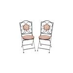 2x chaise mosa�que gernika 36x45x94cm pliable pour jardin