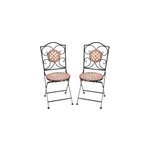 2x chaise mosa�que gernika 36x45x94cm pliable pour jardin