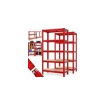 2x �tag�re charge lourde rouge 5 niveaux 180x90x40cm