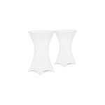 2x housse de table haute blanche 70 - 75cm