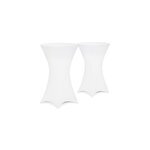 2x housse de table haute blanche �70 - 75cm