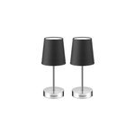 2x lampe de chevet anthracite 32x13x13cm avec abat - jour