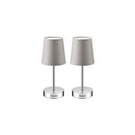 2x lampe de chevet taupe 32x13x13cm avec abat - jour