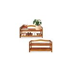 2x meuble � chaussures en bois d'acacia - 2 �tages