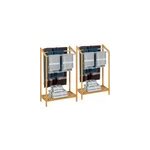 2x porte - serviettes en bambou sur pied avec 3 barres en inox 2x porte - serviettes en bambou sur pied avec 3 barres en inox
