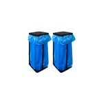 2x support pour sac poubelle noir 70x35x30cm max 60l