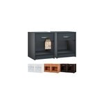 2x table de chevet anthracite 50x40x35cm