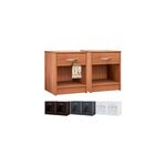 2x table de chevet brun 50x40x35cm