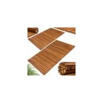 2x tapis de bain 76x50cm en bois d'acacia