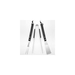3 couverts noir barbecue grill bois set assortiment