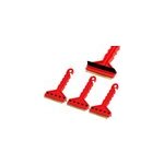 3 x grattoir neige et glace rouge lame en laiton avec raclette pare - brise