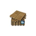 33x dalles de terrasse en bois d'acacia 30x30cm