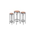 3x table mosaique gu�ridon terracotta 60cm 65cm 70cm