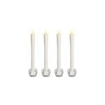 4 bougies led en cire ظ2, 5cm avec bougeoirs