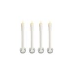4 bougies led en cire ظ2, 5cm avec bougeoirs