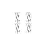 4 x table haute pliable - table de bar pliante en mdf blanc aspect de bois
