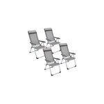 4x chaise de jardin 57 x 109 cm pliable en aluminium