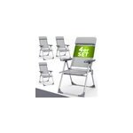4x chaise de jardin 57 x 109 cm pliable en aluminium