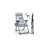 4x chaise de jardin gris chin� pliable en aluminium