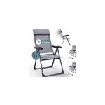 4x chaise de jardin gris pliable en aluminiumm