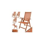 4x chaises de jardin vanamo pliables en bois d'eucalyptus