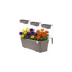 4x jardini�re 60x20x19cm cr�me jardin et balcon