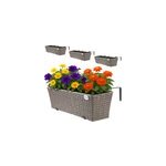 4x jardinire 60x20x19cm crme jardin et balcon