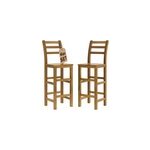 4x tabouret de bar haut en bois d'acacia 110 cm