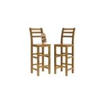 4x tabouret de bar haut en bois d'acacia 110 cm