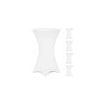 Housse de table haute, set de 5, blanc �80cm